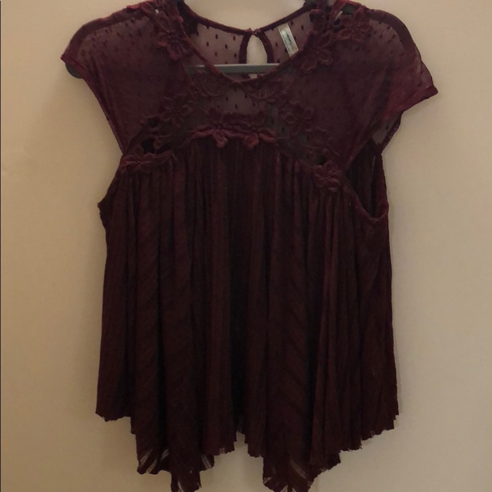Lace Cap Sleeve Free People Top